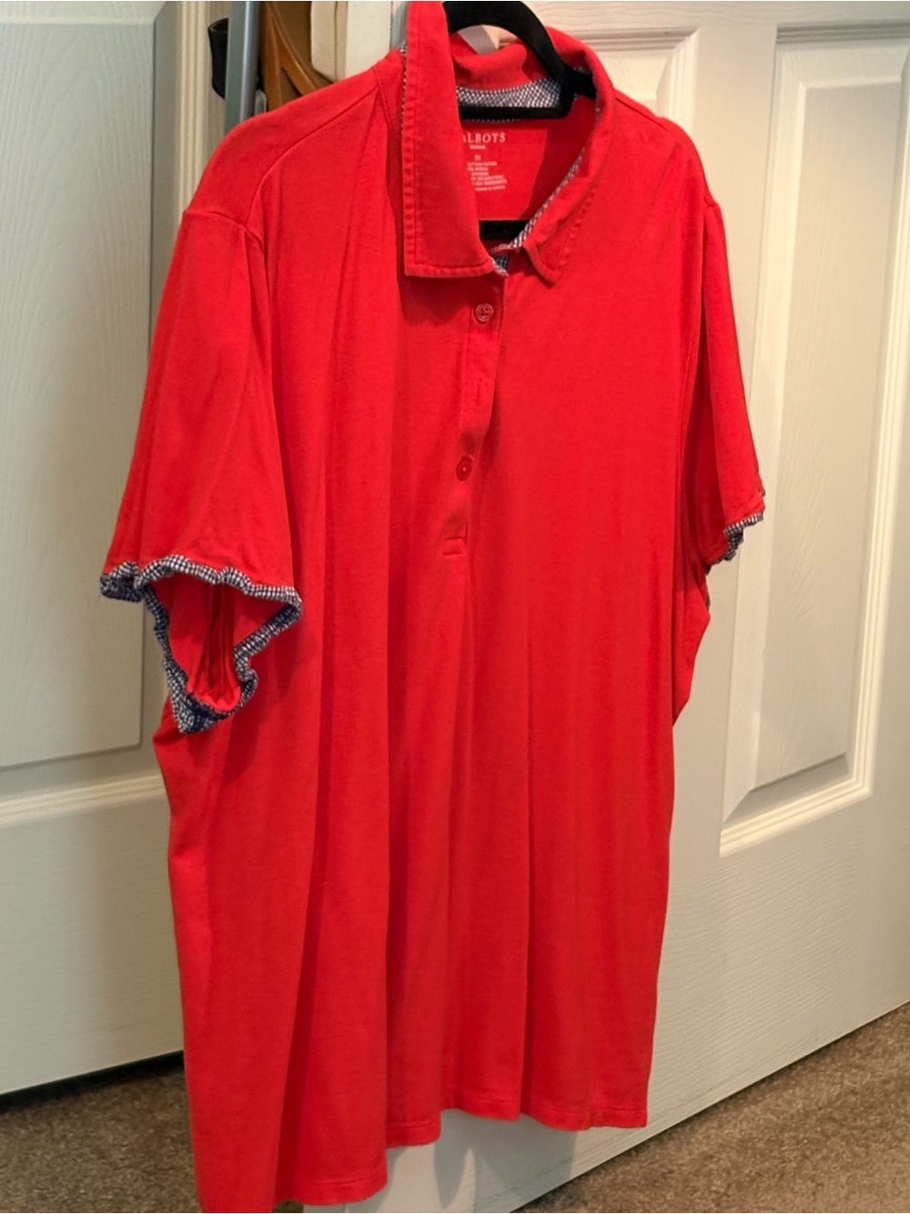 Talbots Bright Red Girls' Short-Sleeve Polo with Contrast Trim